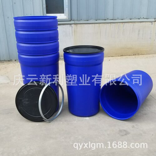 锥形200L开口法兰包箍塑料桶