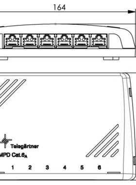 telegaertnLer100K006988迷你分配器MPD6CatBRA.6A浅灰色RA7