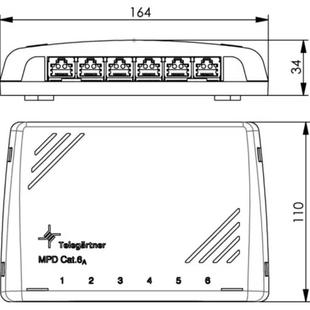 telegaertnLer100K006988迷你分配器MPD6CatBRA.6A浅灰色RA7