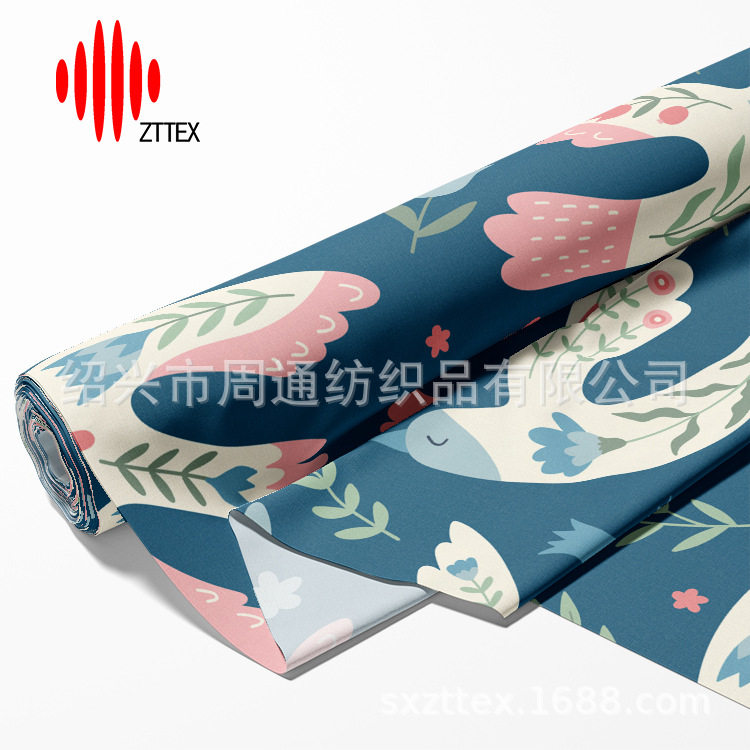 ZTTEX欧美直供数码印花水洗皱棉