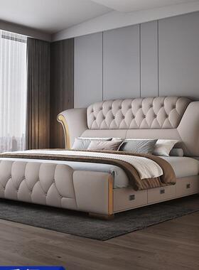 床意式双人床现主卧储床1.8米9052米x2代.2米软包皮床简约物婚床