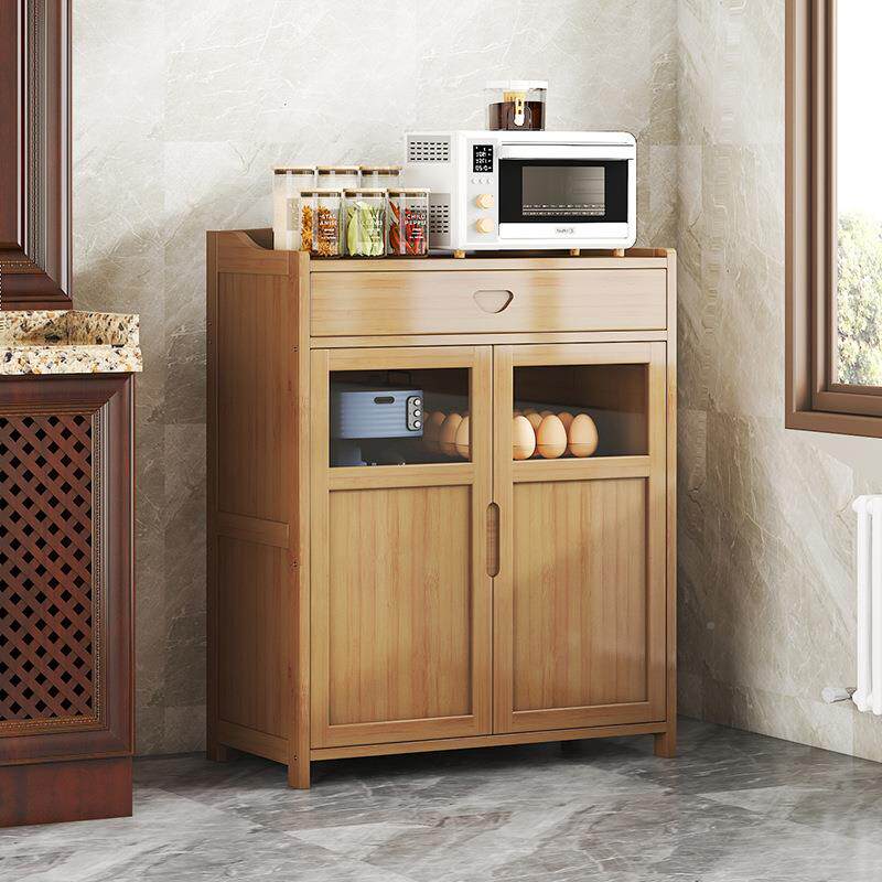 物式多功能置物柜简厨房收纳柜中约餐287边柜实木楠竹茶水柜碗柜