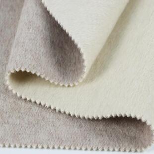 尔巴卡羊8料混阿色毛长毛双面羊毛大衣布料桑蚕面丝兔绒面料