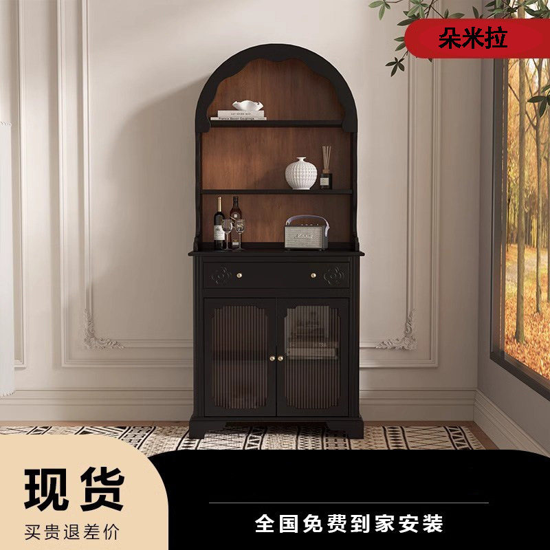 RH美式展示柜多功能餐边柜实木法式复古设计师书柜装饰柜中古储物