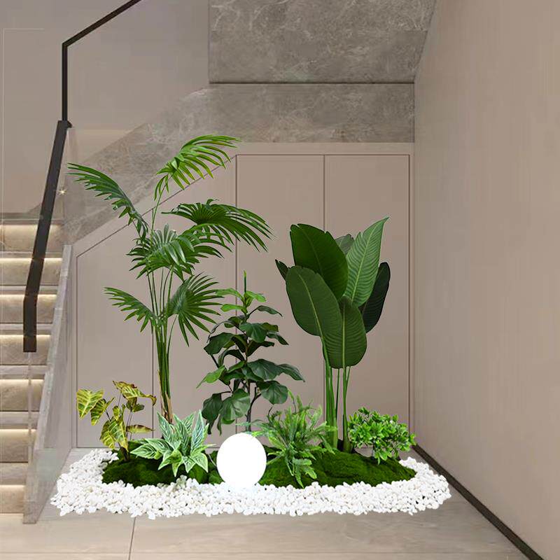 装仿真绿植物盆假栽植造景旅人蕉散尾葵盆景室内酒店973场景饰摆