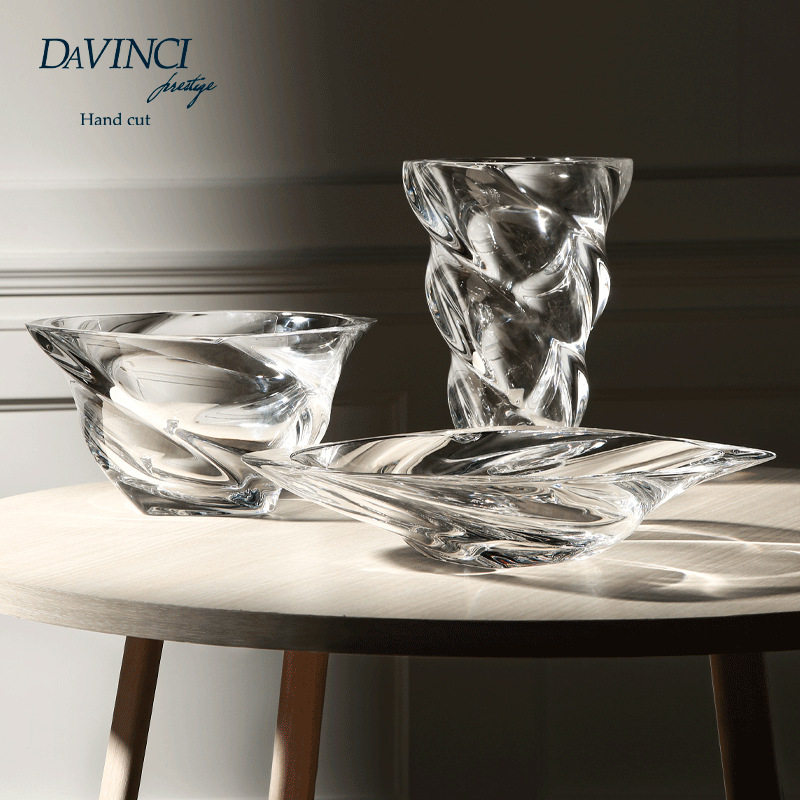 DAVINCI意大利进口手工水晶玻璃创意家用果盘果斗果盆客厅送礼