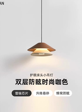 现代简约卧室床头吊灯高级感玄关悬停升降小吊灯客厅背景墙吊线灯