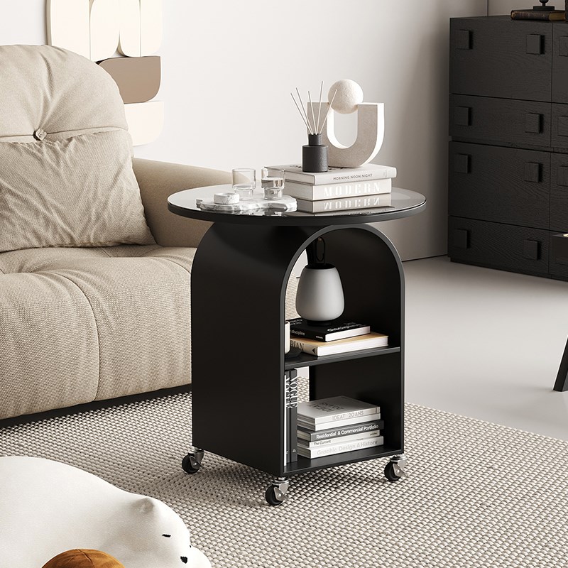 可移动设计师客厅边桌小户型创意家用客厅小茶几复古简约圆形边几