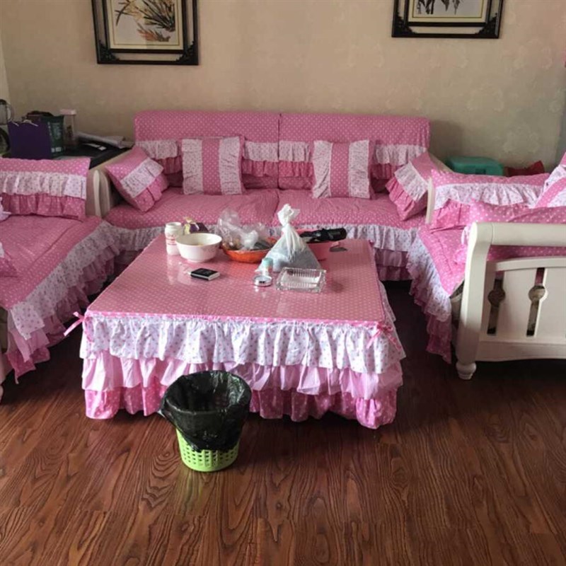 定做全包沙发套罩巾布艺蕾丝防滑四季通用型简约现代欧式田园