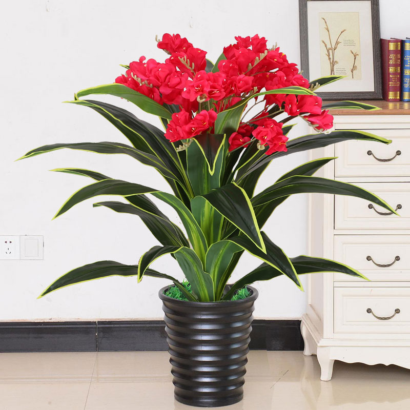 仿真花假花塑料绢花客厅室内落地装饰仿真植物假树盆景香雪兰绿植