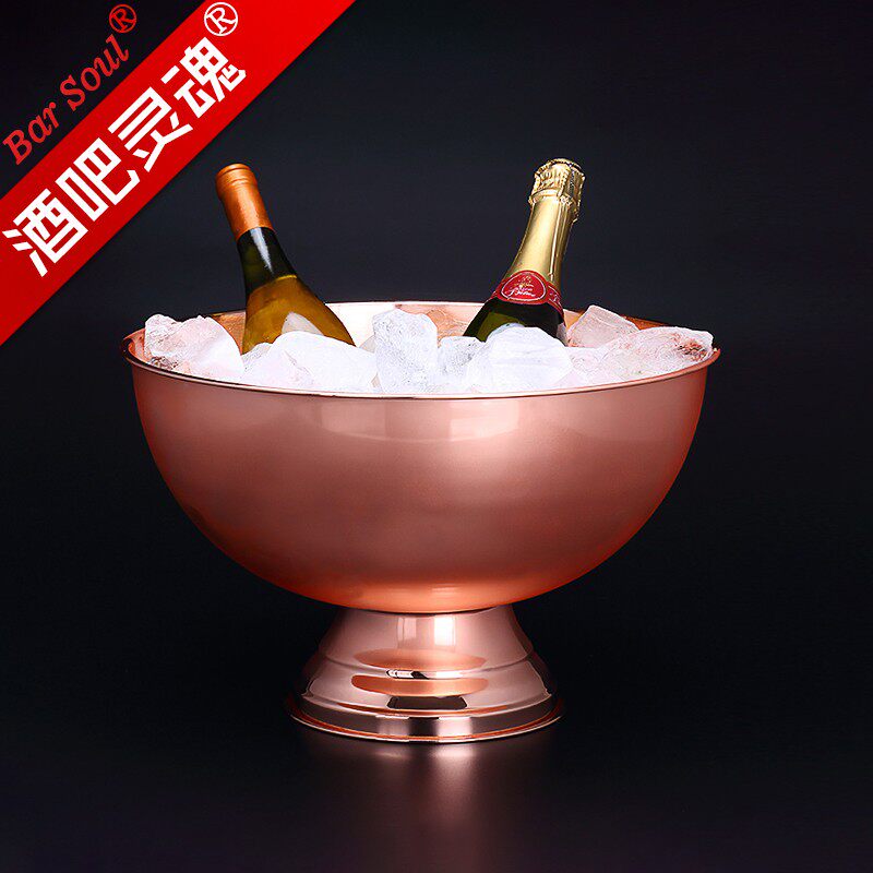 酒吧灵魂不锈钢香槟盆家居餐厅冰粒冰镇冰酒桶宾治大号水果盘冰桶图片