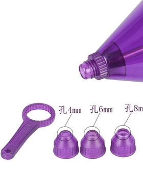 紫色挤料器 PC塑料带刻度烘焙蛋糕漏斗孔眼//8mm章鱼小丸子工具