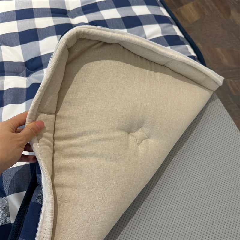 高端全拆0胶水蓝白格手工床垫马尾毛羊毛恒温护脊GRO垫