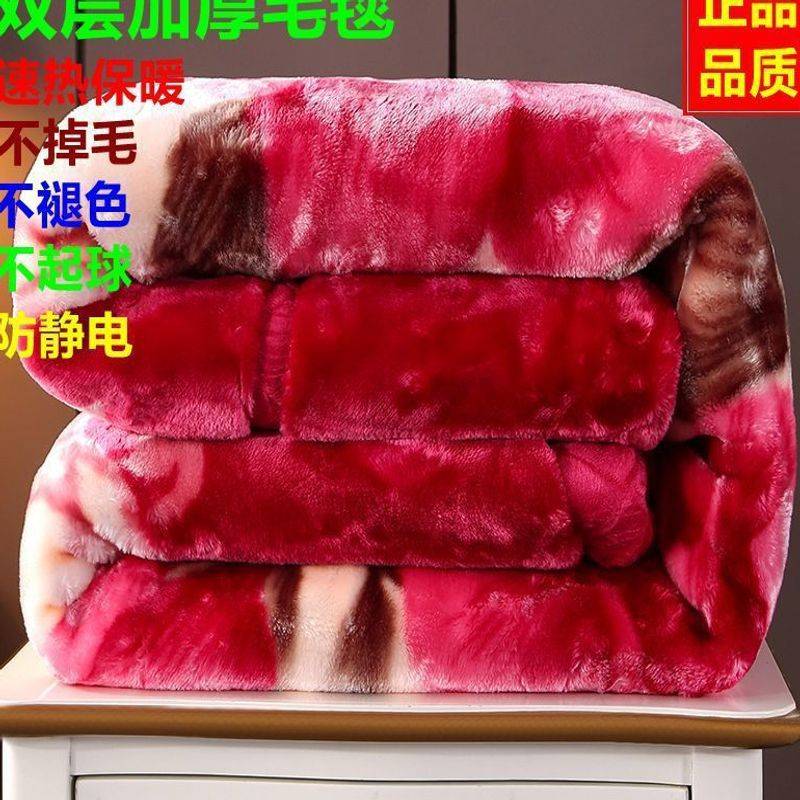 拉舍尔毛毯被双层加厚冬季午睡盖毯珊瑚绒单双人保暖学生宿舍被子