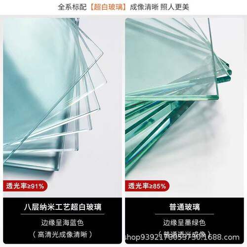 亚克力导光轻奢LED圆形浴室镜触摸屏智能镜卫生间洗漱镜带灯镜子