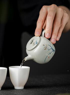 壶德陶23882瓷泡茶白瓷四方化小容