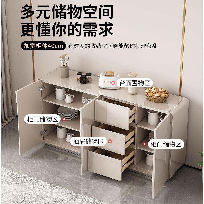 2柜025新款餐边柜家用钢琴烤漆墙客隔断板厅餐厅SHX靠一体收纳储