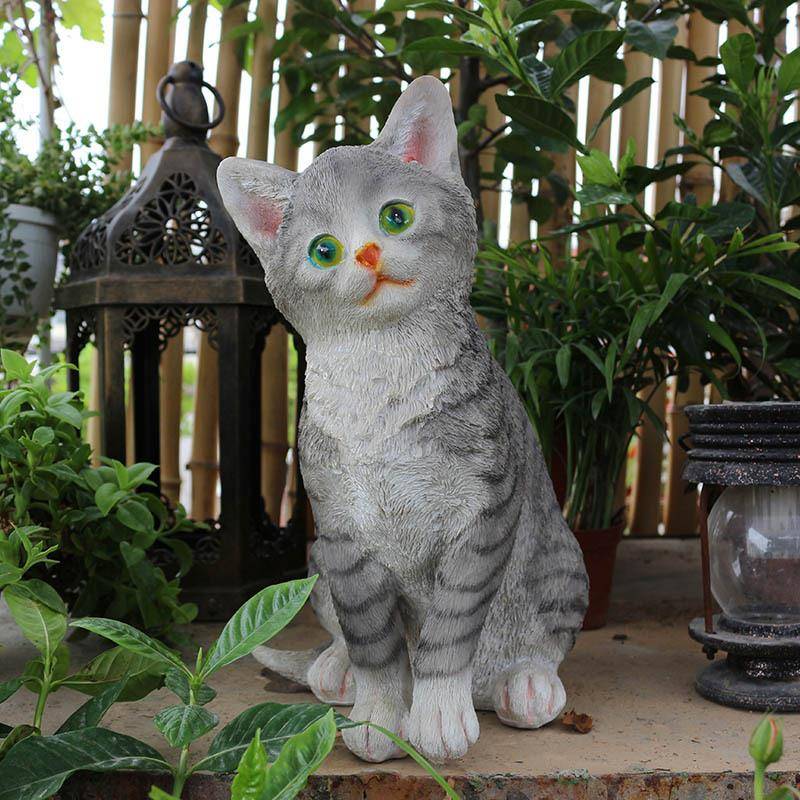 动物脂艺饰1833-184品可工爱小猫橘猫玩具模型庭院花园装仿真猫咪