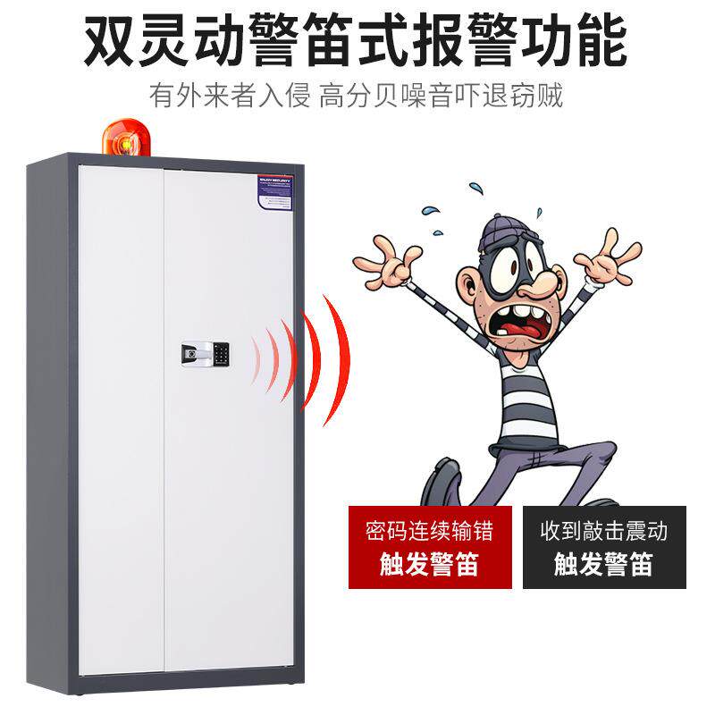 指文纹件柜电子柜#2263钢制密码文件柜国宝密锁档案柜矮柜保密保