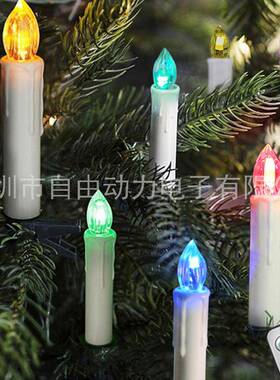 电蜡烛定时遥子572料控RGBl仿真ed蜡烛灯万圣节圣诞树家居摆件塑
