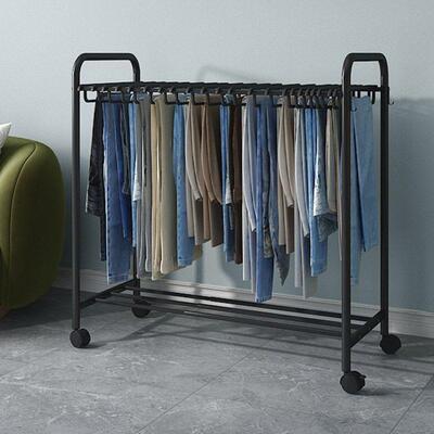 裤地子收纳架衣柜房间卧宿舍简可移动衣架落式多功CAO能易家用裤