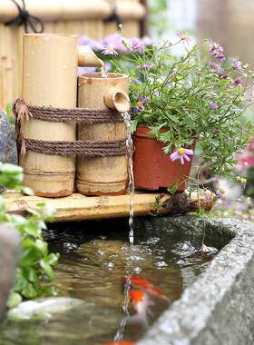 中式池创意庭院石磨循环流水鱼假山喷泉石新阳槽造ZTH景水景观台