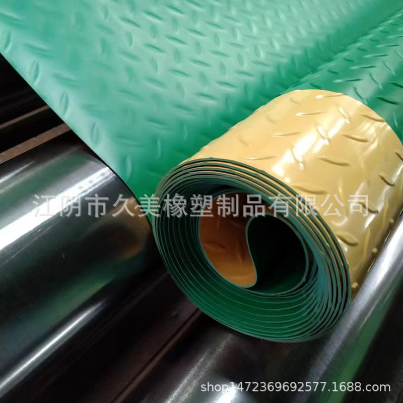 黄色警示边防滑垫地垫橡胶PVC地板安全通道车间仓库防水地胶黄边