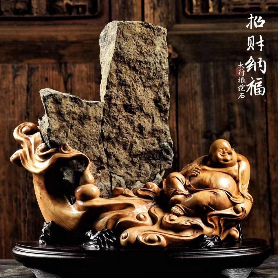 太行崖柏根雕摆件寿星关公财神罗厅实木雕树根雕刻工艺品