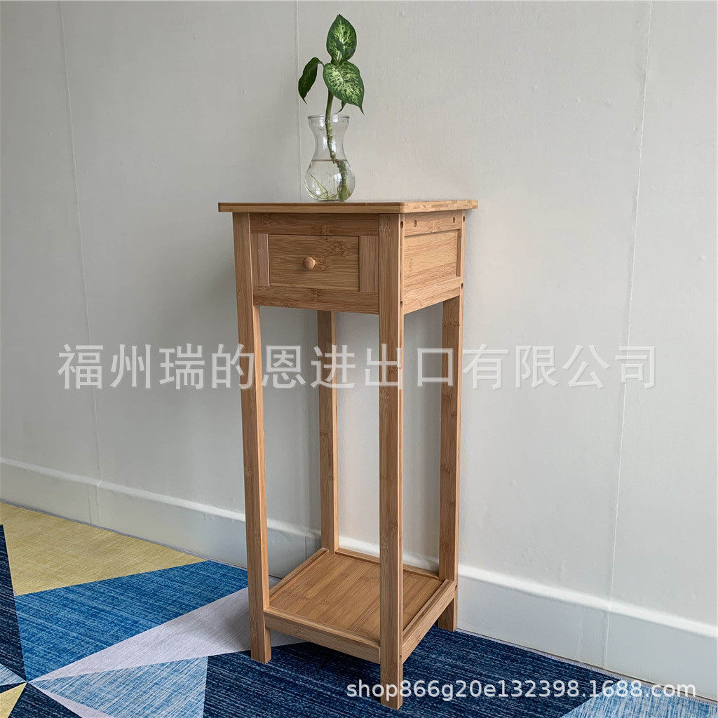 厂家直供全竹欧式边桌卧室储物柜边柜客厅门廊边桌花架床头柜