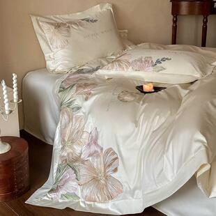 100S高支全棉四件套 A类_重工艺绣花长绒棉纯棉床上用品柔软裸睡