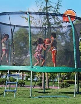 大蹦床3-4.88米顶棚大跳床 户外蹦蹦床带护网 商用豪华加强 2.0管