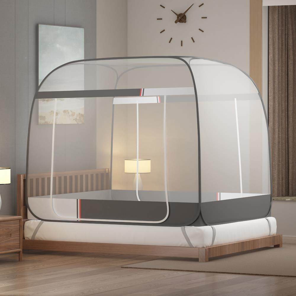 蒙古装包蚊帐底回字三开有门双门学生宿舍1.5米底免安LIZEMCZM可