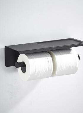 6065不锈钢纸酒巾架免打孔厕所生间卷卫纸架机置手物黑色店家用厕