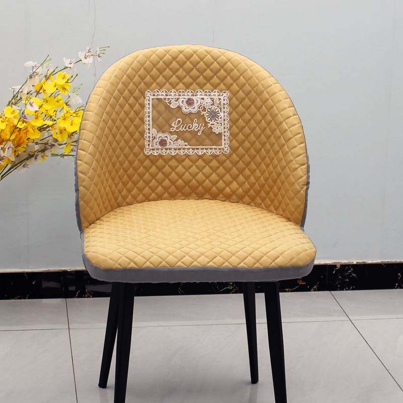 餐厅弧形皮靠背餐桌椅子套罩2025新款感全包四季通用家用