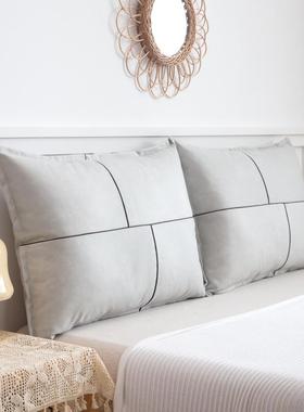 科技布皮WHR质绒轻奢高靠端客厅沙发枕榻靠榻米背床头拍照软包抱