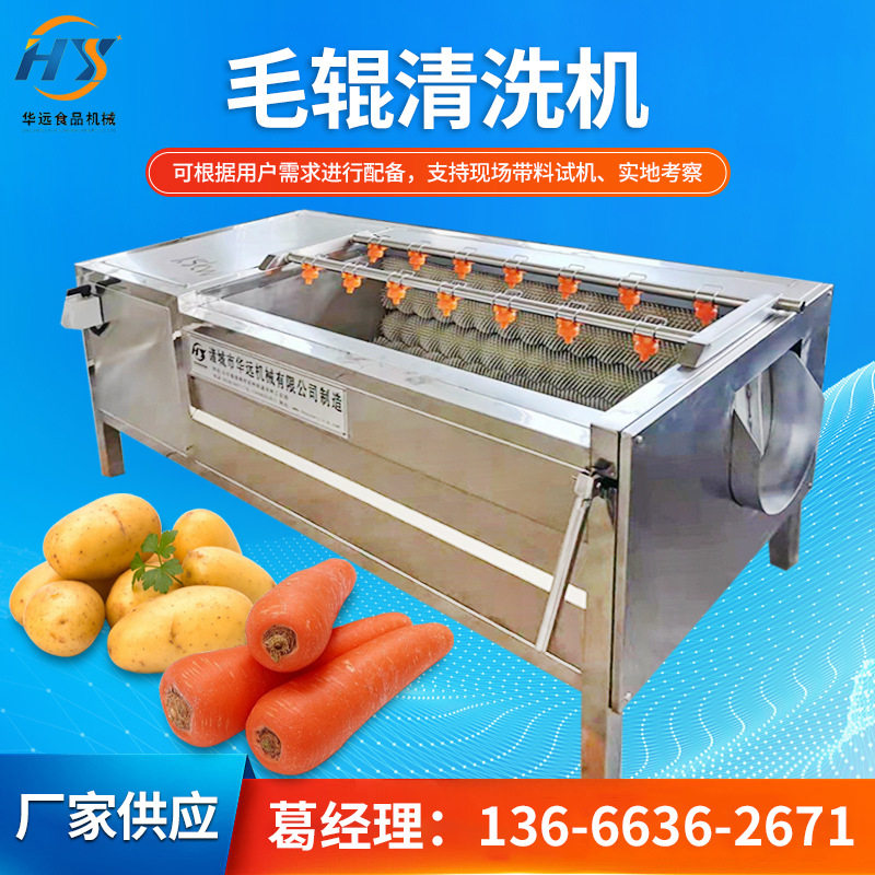 大姜果蔬全自动毛辊去皮清洗机