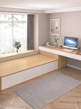 简约小户型19512整体桌书书榻榻柜米省空间物床床柜组合一体可储