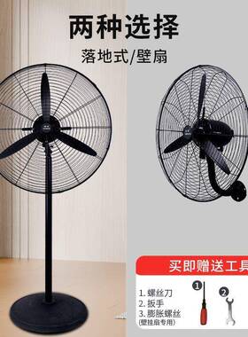 业IVG风扇落风地厂大风扇牛角扇工大功率挂壁电风工扇摇头立式扇
