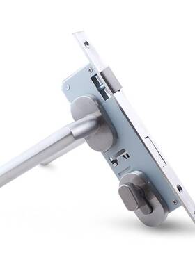 不锈钢窄边门框平开门锁办公室高隔断隐框门分体锁黑色椭圆执手锁