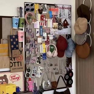 毛粘板墙面装饰毛毡板作墙贴照片墙免留271言房板拼色书定宿自舍