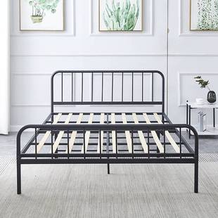 工厂铁艺床简约现代 双人床1.8米铁架床Iron frame bed高低钢架床