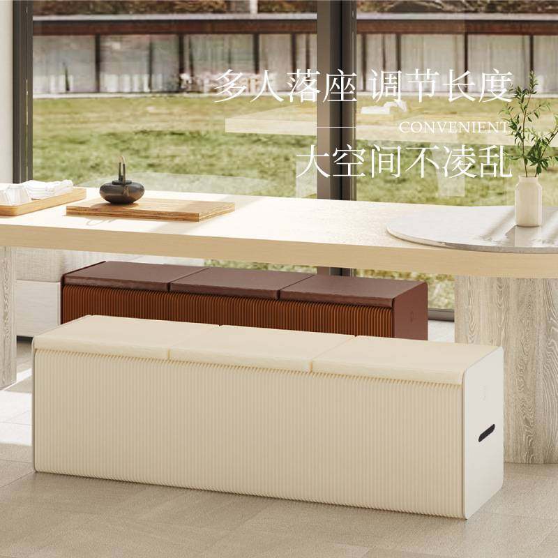 服装店沙发凳创意伸缩长条纸凳时尚风琴长方形折叠钢琴凳子