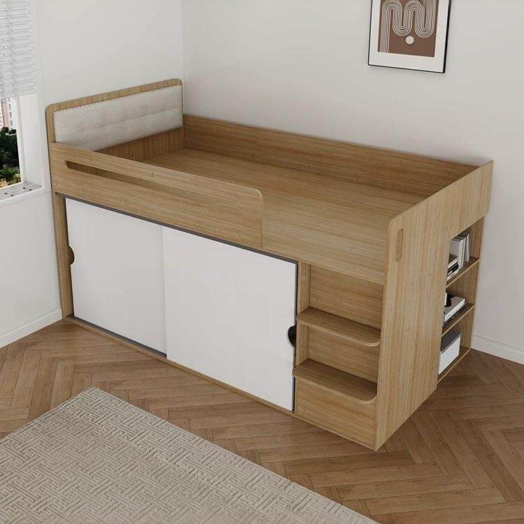 小户型儿桌童半高床衣柜一体多功能AVA护栏床书默收纳带柜认项绢