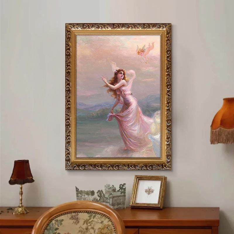 爱华比森古人物油画世界画天VIK使装饰画欧德式典客厅玄关卧室挂