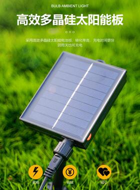 户外太TM2581阳能防小水灯泡LE氛围灯串网红彩D灯营装饰泡泡露花