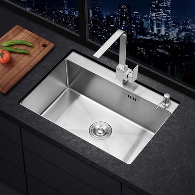 04上不锈钢拉丝槽GHW手工单套装家用厨房台台下洗3菜洗碗盆水槽包