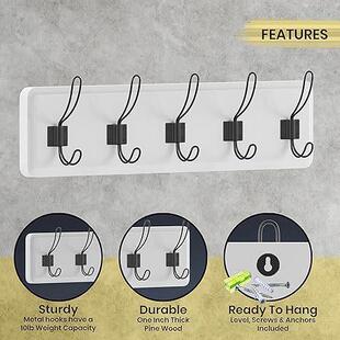 木质古简易衣钩复试无品牌/衣柜卫生间墙上玄收关挂门后浴室衣服