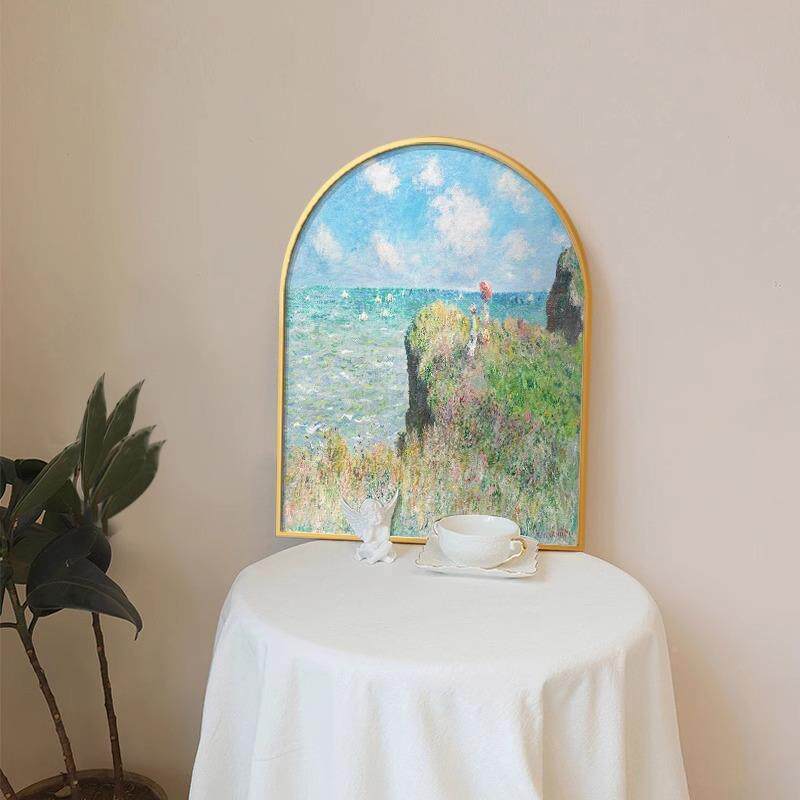 术莫奈厅LYG装饰画拱形创意日印出象餐厅客壁画饭店酒店艺大气挂