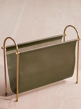 中古轻金板属皮革杂志架样房酒店客厅书房纳储HQH物书收架软装奢