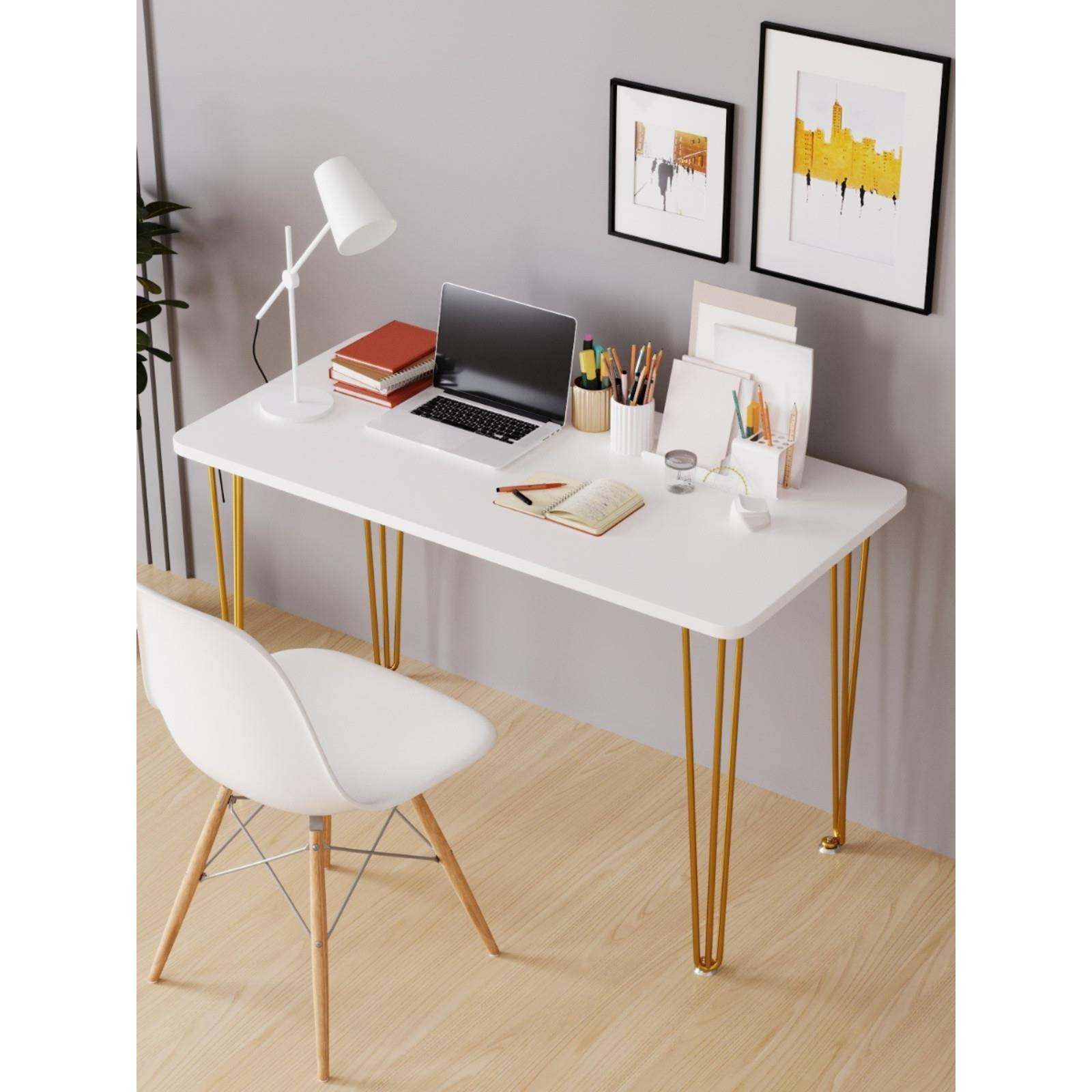 铁艺电脑桌书长桌餐桌家QWH用简写字化台卧室易条桌学习桌妆桌可